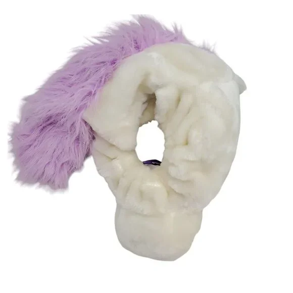 Good Condition Plush Unicorn Hat With Purple Mane & Gold Horn with sounds - Picture 2 of 6